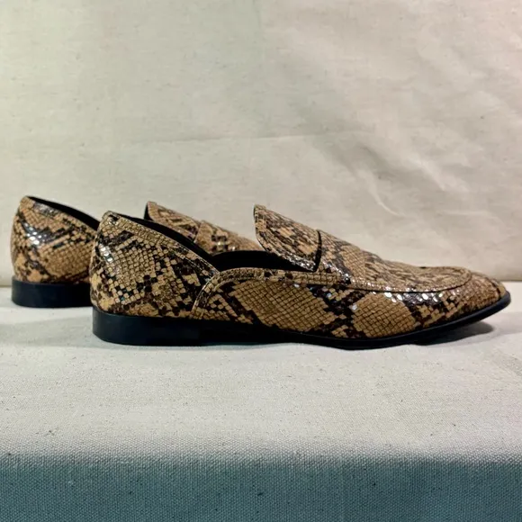 Zara Trafaluc Women's Snakeskin Brown and Black Loafers EU Size 39