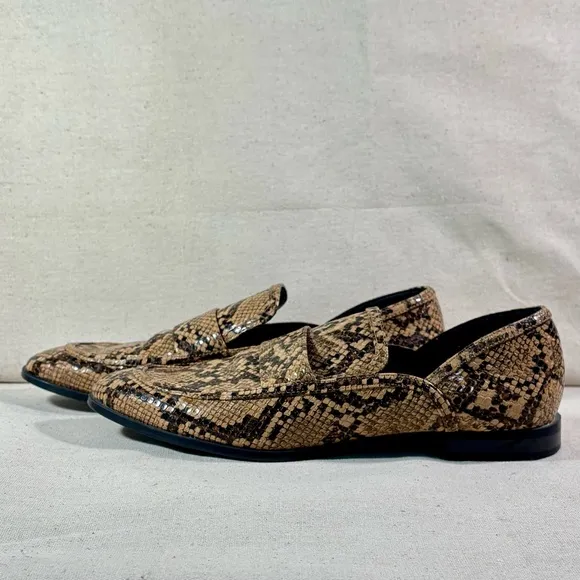 Zara Trafaluc Women's Snakeskin Brown and Black Loafers EU Size 39