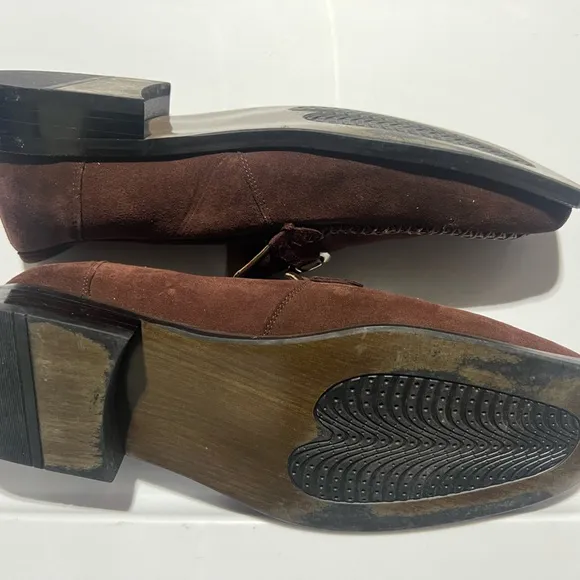 Zengara Men’s Brown Suede Loafers with Silver Detailing