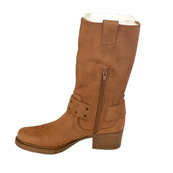 Zodiac Women's Jolie Moto Studded Mid-Shaft Boots | Tan | US 5.5
