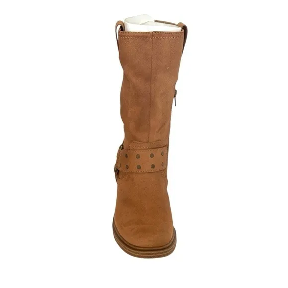 Zodiac Women's Jolie Moto Studded Mid-Shaft Boots | Tan | US 5.5