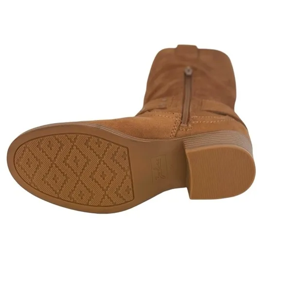 Zodiac Women's Jolie Moto Studded Mid-Shaft Boots | Tan | US 5.5